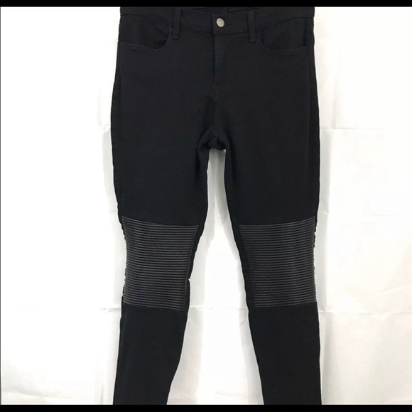 J Brand Mid-Rise Black Leather Skinny Moto Jeans - Picture 5 of 8